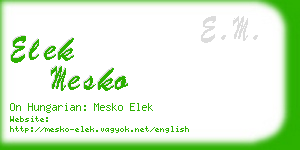 elek mesko business card